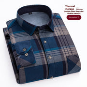 Long Sleeve Warm Men's Shirt Fleece-lined Thick Warm Shirt