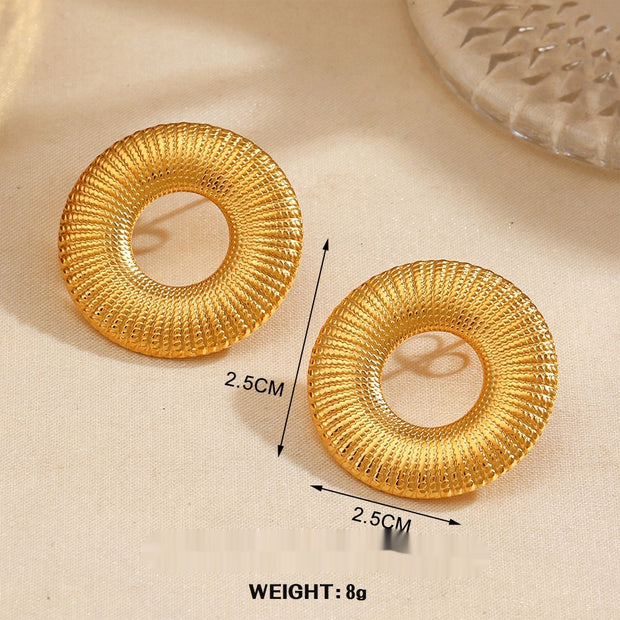 Fan-shaped Wings Real Plated Earrings