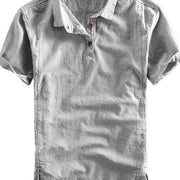 Summer Men's Casual Linen Short-sleeved Shirt