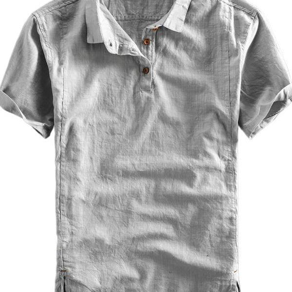 Summer Men's Casual Linen Short-sleeved Shirt