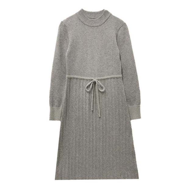 Internet Celebrity Drawstring Waist-tight Mid-length Overknee Base Woolen Skirt