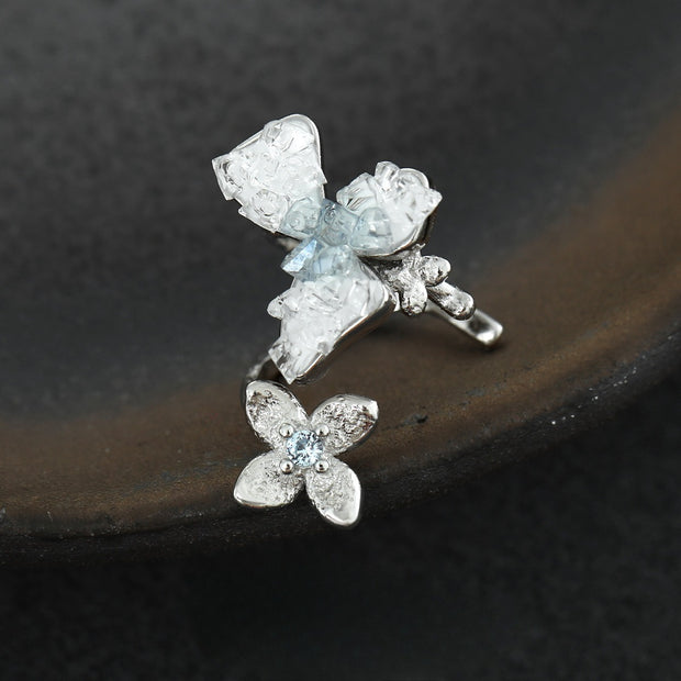 Luxury Diamond In The Debris Personality Flower Ear Clip