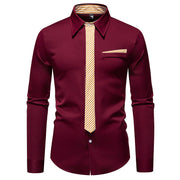 New Fashion Temperament Men's Long-sleeved Shirt