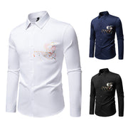 New Men's Long-sleeved Premium Printed Casual Shirt