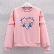 Round Neck Long Sleeve Children And Teens' Wear Girl Spring And Autumn Two Piece Set