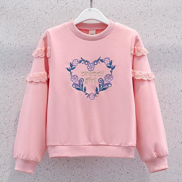 Round Neck Long Sleeve Children And Teens' Wear Girl Spring And Autumn Two Piece Set