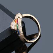 Colorful Zircon Gold-plated Ring