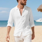 Linen American Style Loose Hawaiian Vacation Casual Shirt