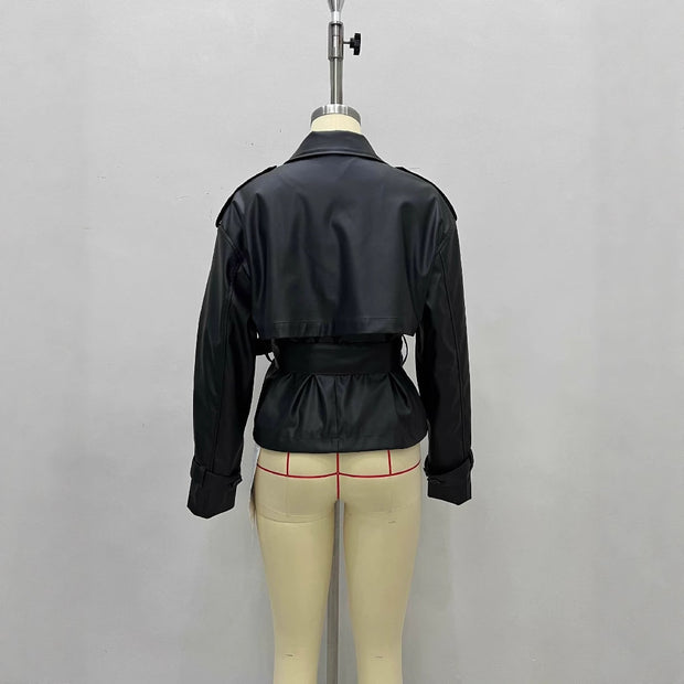 Tight Waist Slim Street Cool Short Coat