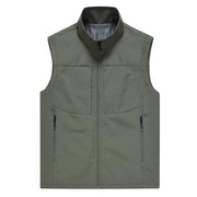 Casual Breathable Outdoor Photography Fishing Sport Cardigan Stand Collar Men's Vest