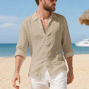 Linen American Style Loose Hawaiian Vacation Casual Shirt