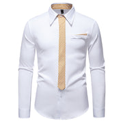 New Fashion Temperament Men's Long-sleeved Shirt