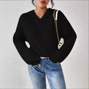 Solid Long Sleeves Sunken Stripe Sweater