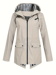 Women's Zipper Hooded Outdoor Windproof Thin Coat
