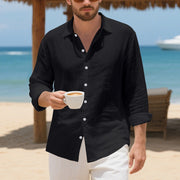 Linen American Style Loose Hawaiian Vacation Casual Shirt