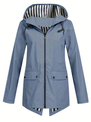 Women's Zipper Hooded Outdoor Windproof Thin Coat