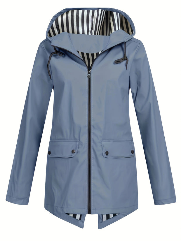 Women's Zipper Hooded Outdoor Windproof Thin Coat