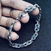 Vintage Thai Silver Personality Hip Hop Style Silver Bracelet