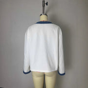 Fashion Fur Denim Color Contrast Short Coat