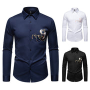 New Men's Long-sleeved Premium Printed Casual Shirt