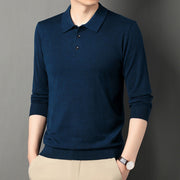 Spring And Autumn Men's Long Sleeves Base Shirt With Wool Top