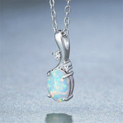 European And American New Water Drop Opal Pendant Necklace Cute And Exquisite