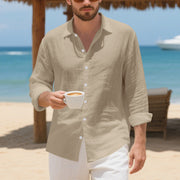 Linen American Style Loose Hawaiian Vacation Casual Shirt