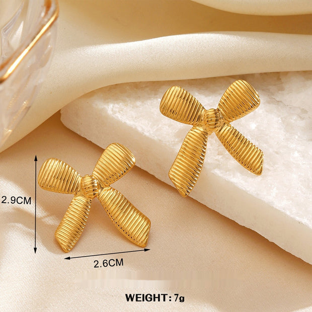 Fan-shaped Wings Real Plated Earrings