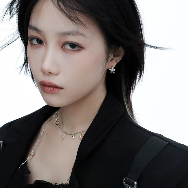 Personalized Ins Cold Style All-match XINGX Cross Earrings