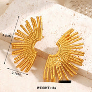 Fan-shaped Wings Real Plated Earrings