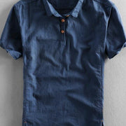 Summer Men's Casual Linen Short-sleeved Shirt