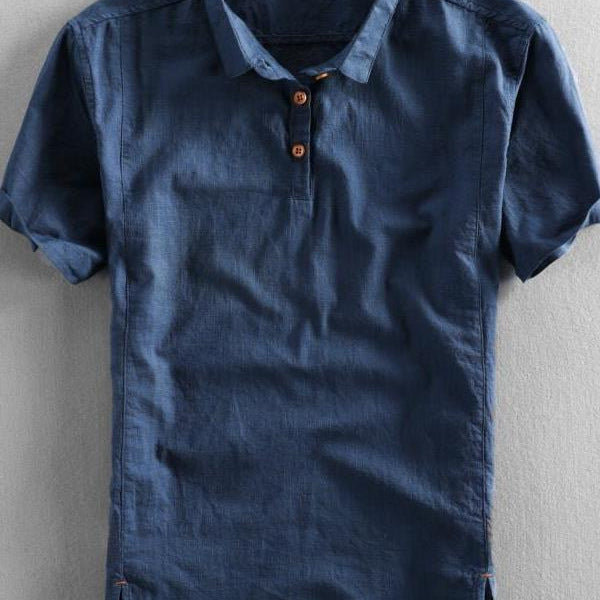 Summer Men's Casual Linen Short-sleeved Shirt