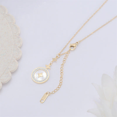 Six-pointed Diamond Titanium Steel Necklace For Women