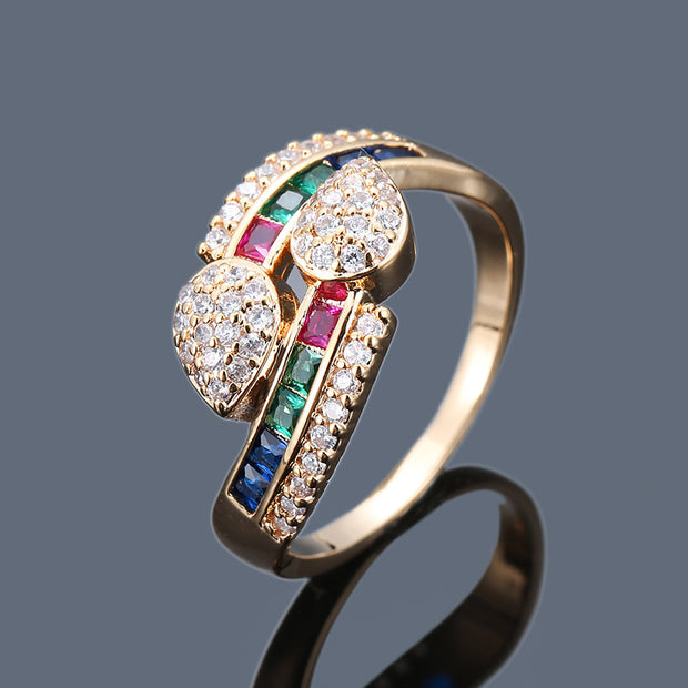 Colorful Zircon Gold-plated Ring