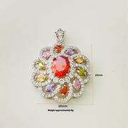 Women's Colorful Zircon Pendant Necklace