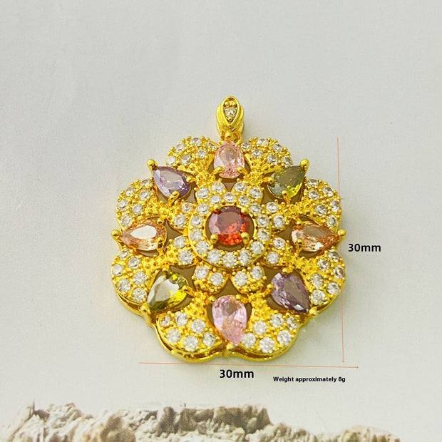Women's Colorful Zircon Pendant Necklace