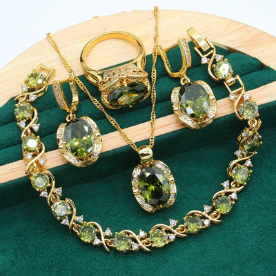 Full Rhinestone Zircon Women's Jewelry Suit