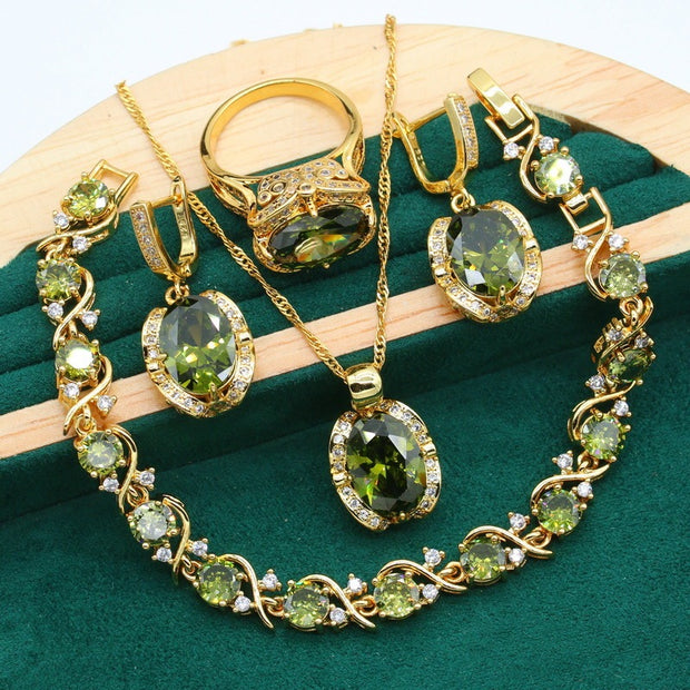 Full Rhinestone Zircon Women's Jewelry Suit