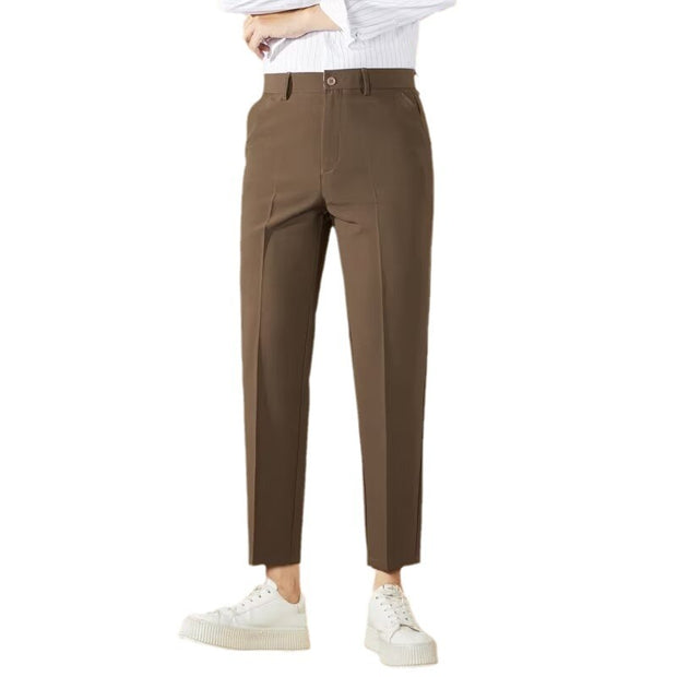 Business Gentleman Straight Casual Cropped Pants Fall