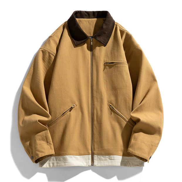 Workwear Contrast Color Couple Jacket