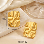 Fan-shaped Wings Real Plated Earrings