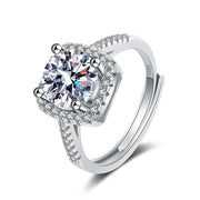 S925 Micro-inlaid Four-claw Princess Square Bag Moissanite
