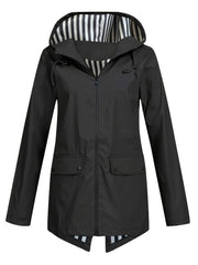 Women's Zipper Hooded Outdoor Windproof Thin Coat
