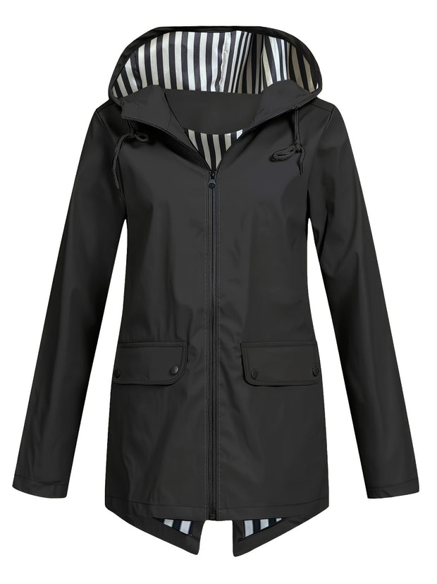 Women's Zipper Hooded Outdoor Windproof Thin Coat